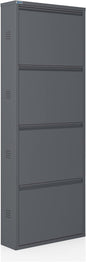 CEHA 4 Tier Metal Shoe Cabinet with Cover, Durable Shoe Storage Organizer for Entryway, Space Saving Shoe Shelf Closet with Side Ventilation Holes, 5.91" x 53.5" x 19.68", Anthracite