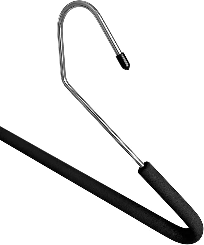 Open Ended Pants Coat Hangers, 20 Pack Non-Slip Foam Padded Pants Hangers, Space Saving Heavy Duty for Jeans, Trousers, Slacks