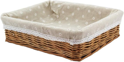 Kingwillow, Wicker Storage basket, Rectangular Storage Basket, Arts and Crafts. (Natural)