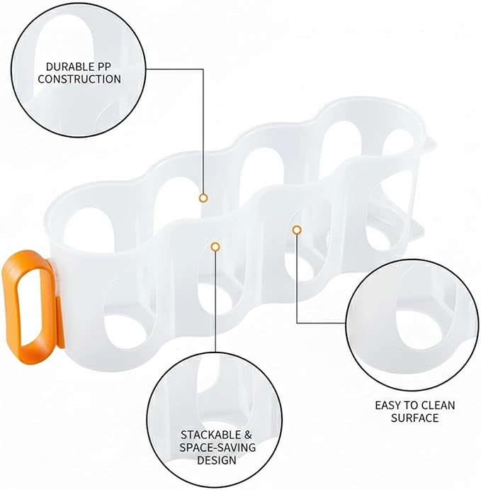 Stacking Can Dispenser for Fridge, Vertical Soda Organizer Rack to Maximize Shelf Space, Slim PP Plastic Storage Holder for Pantry & Kitchen