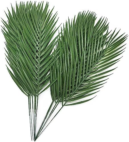 Artificial Tropical Palm Leaves Stems 12 Pcs, Fake Monstera Plants Areca Leaf Plants Faux Greenery Bushes Realistic Farmhouse Plant for Home Kitchen Garden Bathroom Decor Outdoor Indoor Decoration by CATTREE