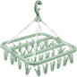 Hanger Socks Organizer with 32 Clips Clothes Drying Rack Closet Organizers and Storage Hangers Space Saving Multi-Function Clothes Hangers for Drying Towel, Bras, Sock,Lingerie, Small Clothes