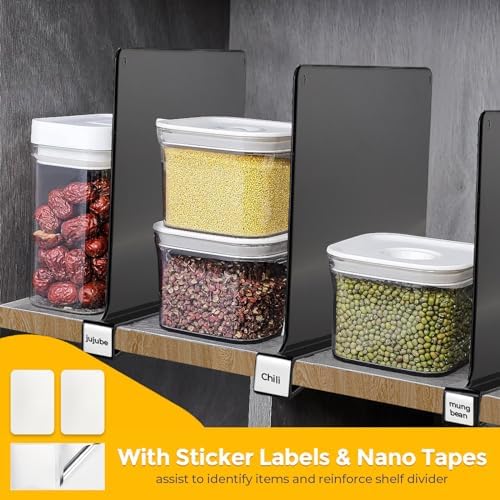 Matte Black Acrylic Shelf Dividers for Closets Organizer & Storage,2 Pack - Image 4