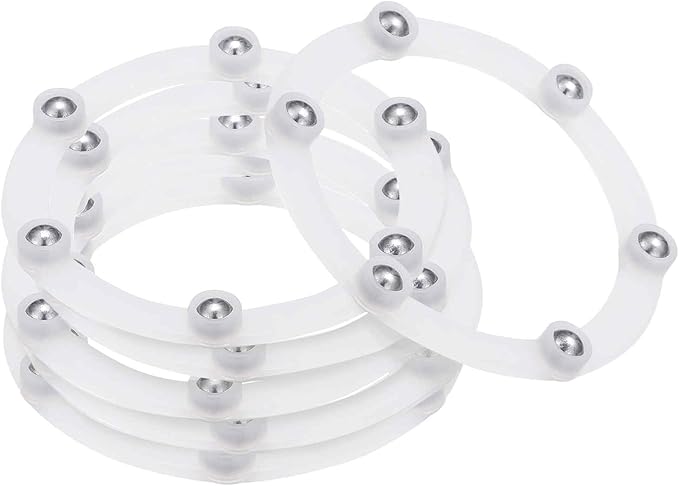 MECCANIXITY 2.7inch Rotating Swivel Stand with Steel Ball Bearings Annular Lazy Susan Base Turntable for Kitchen Corner Cabinets, 69 x 55mm White Pack of 6