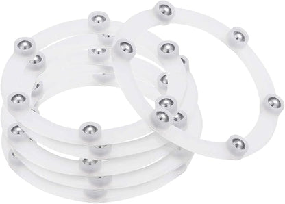 MECCANIXITY 2.7inch Rotating Swivel Stand with Steel Ball Bearings Annular Lazy Susan Base Turntable for Kitchen Corner Cabinets, 69 x 55mm White Pack of 6