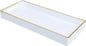 White Bathroom Vanity Tray for Countertop, Small Plastic Toilet Tank Versatile Storage & Organization Tray for Makeup, Perfume, Desk, Kitchen, Candles, 13.7"x6"x1.4", 35W