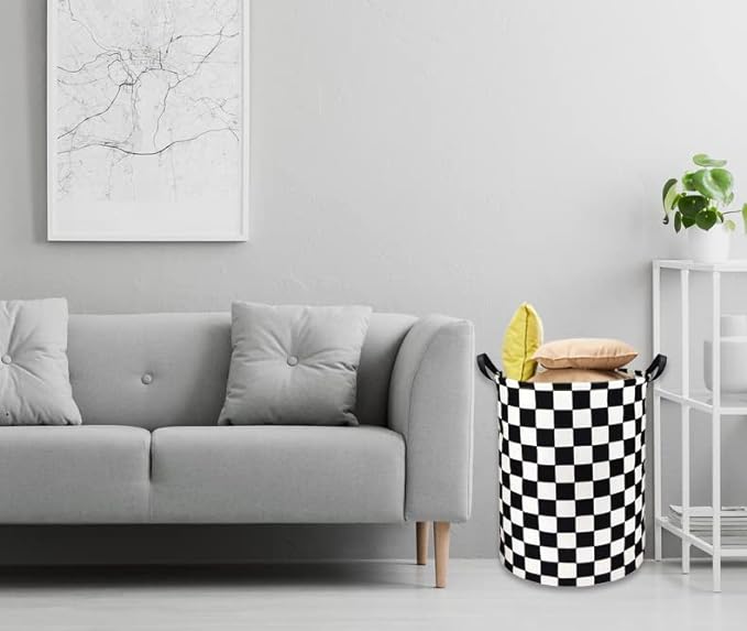 Boys Laundry Basket hamper Kids Hamper Car Toy Organizer Bins for Room Decor,Gift Basket for Bedroom(Racing Flag)