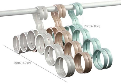 Scarf Organizer,Scarf Hangers for Closet,Scarf Ring Hangers Smooth Round Holder, Space Saving Plastic Scarf Hangers Towel Holders Closet Organizer for Scarves, Ties, Shawls, Belts (1pcs Random Color)