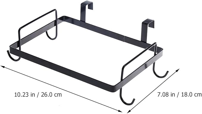 2pcs Iron Trash Bag Rack Cabinet Door Garbage Bag Holder Metal Storage Organizer for Kitchen Waste Hanging Rack Black and White