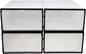 Men's Shoe Storage Boxes 4 Pack Plastic Storage Bins Black Frame for Home Sturdy and Space-saving
