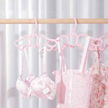 Cute Angel Wing Clothes Hanger - Heart-Shaped Design for Dorm Room - Perfect for Ties, Scarves, and Accessories (5 Pcs)