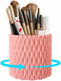 Makeup Brush Holder Organizer, 360° Rotating 5-Slot Make up Brushes Cup for Cosmetic, Lipstick, Hair Brush Holder - Spinning Vanity Countertop Caddy for Bathroom, Dorm & Office, Pink