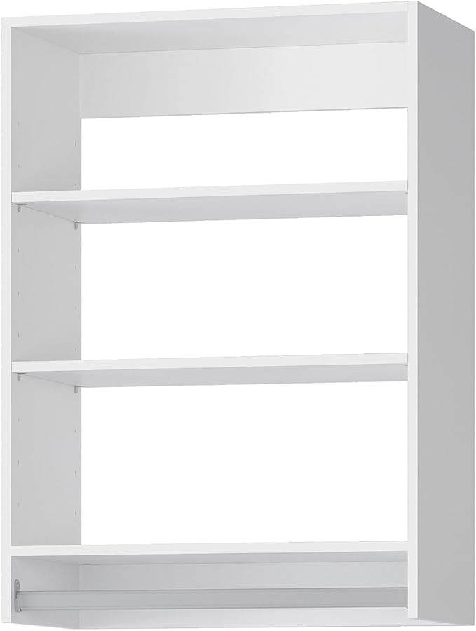 ROOMTEC 25.5" Medium Hanging Closet Unit, Modular Closet System with Hanging Rod, Wardrobe Organizer for Bedroom or Walk-in Closet, Wall Mounted, Customizable Clothes Storage Unit, White