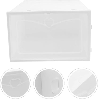 Gadpiparty 2pcs Male Shoe Storage Boxes Thickened Plastic Stackable Footwear Organizer with Flip-top Compartment for Home Closet Storage