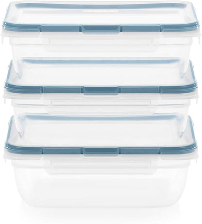 Snapware Food Storage Containers, Plastic, 8.5-Cup, Rectangular | Leakproof & Airtight | BPA-Free | Microwave & Dishwasher Safe | Pack of 6