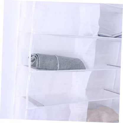 Garneck Over The Door Shoe Organizer - 26 Pocket Hanging Shoe Rack - Space Saving White Storage for Closet and Bedroom Organization