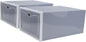 PRETYZOOM 2Pcs Heavy Duty Plastic Shoe Storage Box Stackable Footwear Organizer Drawer Design for Male Footwear and Household Use