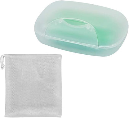 Soap Box Holder, Soap Dish Soap Saver Case Container for Bathroom Camping Gym 1 Pack (Clear)