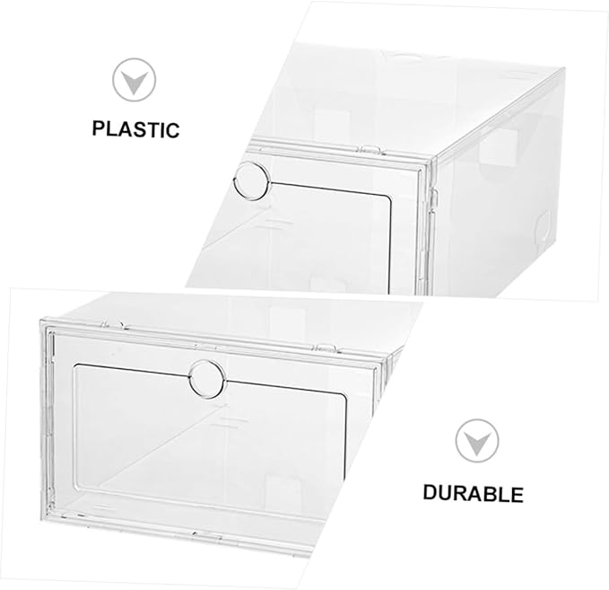 4pcs Shoe Box Shoe Rack Stackable Storage Boxes for Organization Sneaker Pp Material Home Dorm Storage