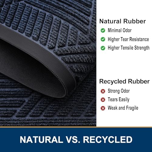 Smiry Front Door Mat Outside Entrance, Low Profile Rubber Doormat, 29.5x17 - Image 5
