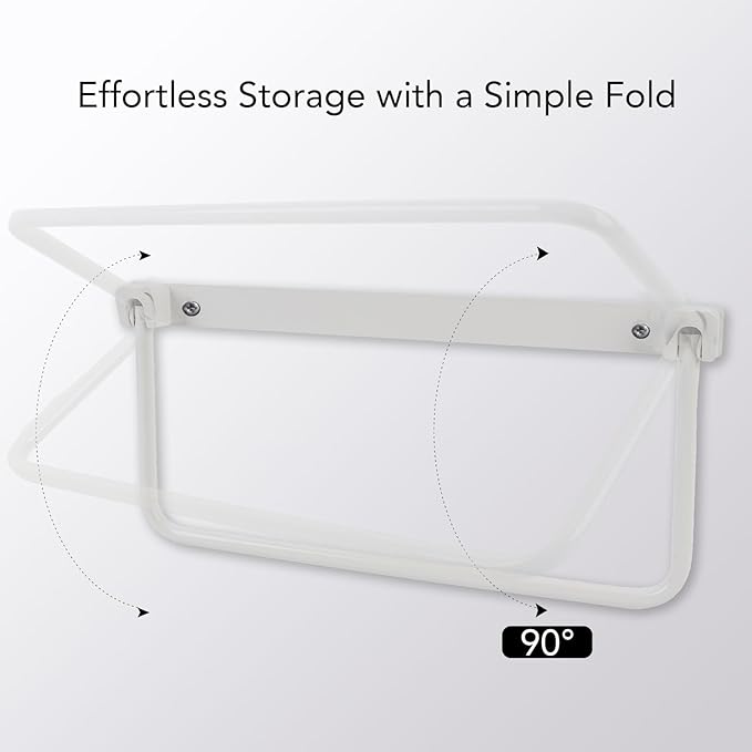 Cyrank Wall Mounted Shoe Storage Rack, Foldable RV Shoe Rack Space Saving Hanging Organizer Aluminum Alloy in Camping RV Travel (White)