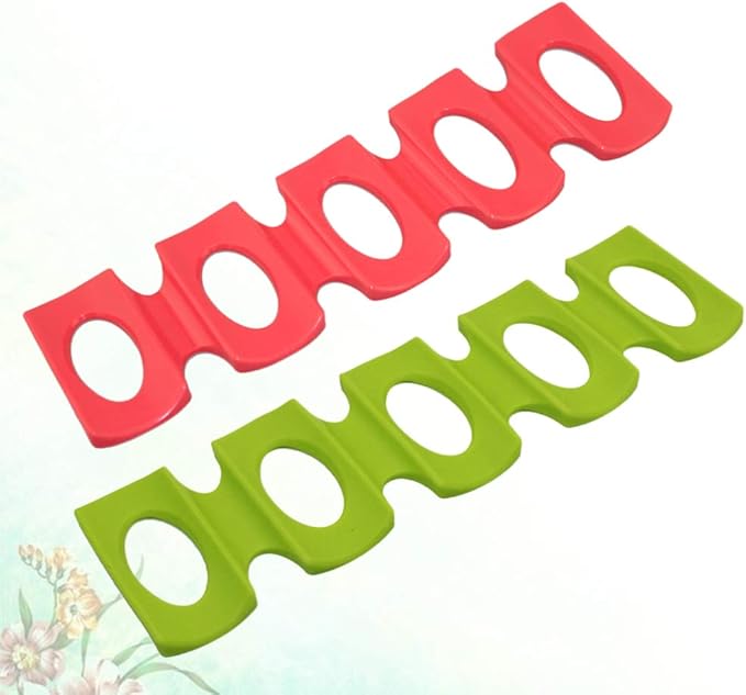 Mobestech Beverage Refrigerators 2pcs Fridge Silicone Beer Can Organizer Wine Bottle Stacker Refrigerator Space Saver Drink Holder Rack for Home Party Bar Green Red Silicone Holders