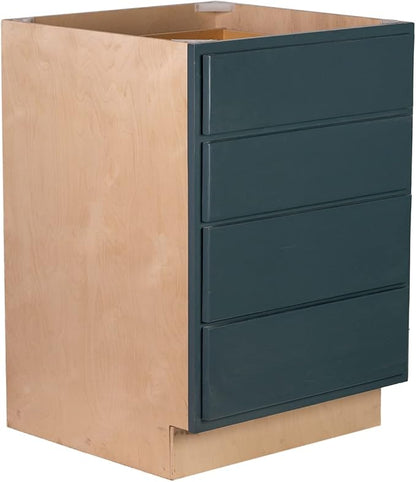 Quicklock RTA (Ready-to-Assemble) | Base Kitchen Cabinets - Shaker Style | Made in America (Needlepoint Navy, 24" Wx34.5 Hx24 D 4 Drawer)