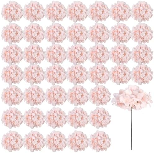 Auihiay 46Pcs Pink Hydrangea Artificial Flowers Silk Hydrangeas by Auihiay