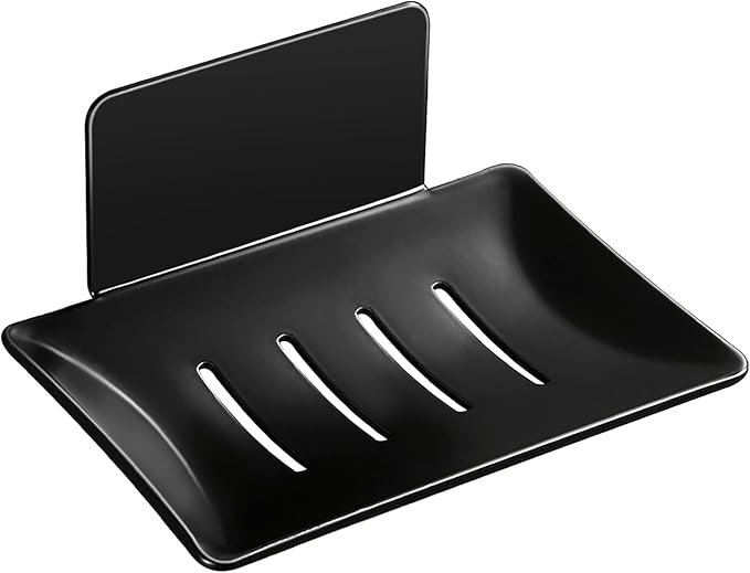 YUZP Soap Holder for Shower with Stainless Steel,Rustproof Soap Saver Sponge Holder for Bathroom,Tub,Kitchen Sink (Black)