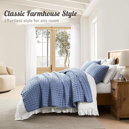 WDCOZY Cloud Soft Quilt Set, Twin Size, Blue, 2 Pieces 68x90 inches - Image 6