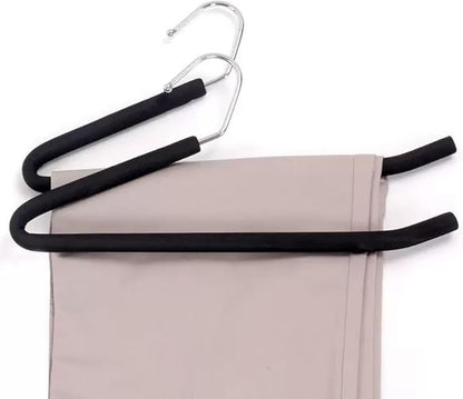 5Pack Pants Hangers, Non-Slip Open Foam Padded Pants Hangers Space Saving Heavy Duty for Jeans, Trousers, Slacks