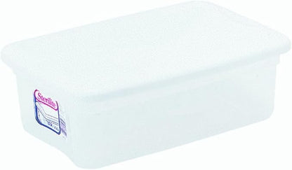 Sterilite 16 Quart Basic Clear Storage Box with White Lid (Pack of 2)