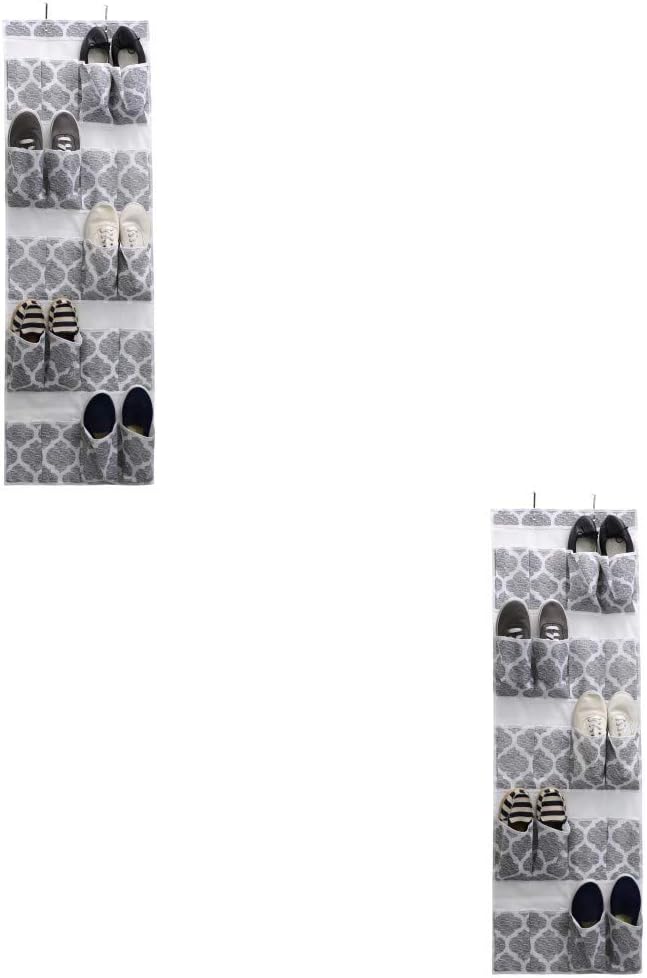 Home Basics Arabesque Non-Woven Closet Storage (2, 20 Pocket Over The Door Shoe Organizer)