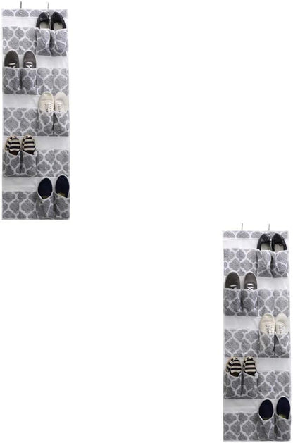 Home Basics Arabesque Non-Woven Closet Storage (2, 20 Pocket Over The Door Shoe Organizer)