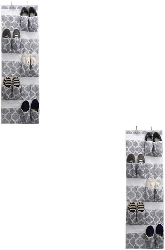 Home Basics Arabesque Non-Woven Closet Storage (2, 20 Pocket Over The Door Shoe Organizer)