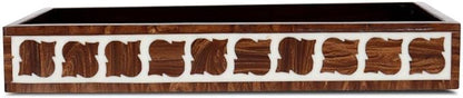 Handicrafts Home wood small tray, 10x6 Towel Tray, Guest Towel Holder, Decorative Napkin Holder, Bathroom Countertop Storage,Handmade Rectangular Vanity Tray for Bathroom Countertop-Yinyang collection