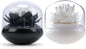 Bloss 2 Pack Qtip Holder Dispenser with Lid Lotus Cotton Swab Holder Cotton Swabs Bud Small QTips Box Toothpicks Holder Flower Bathroom Decor (Black + White)…