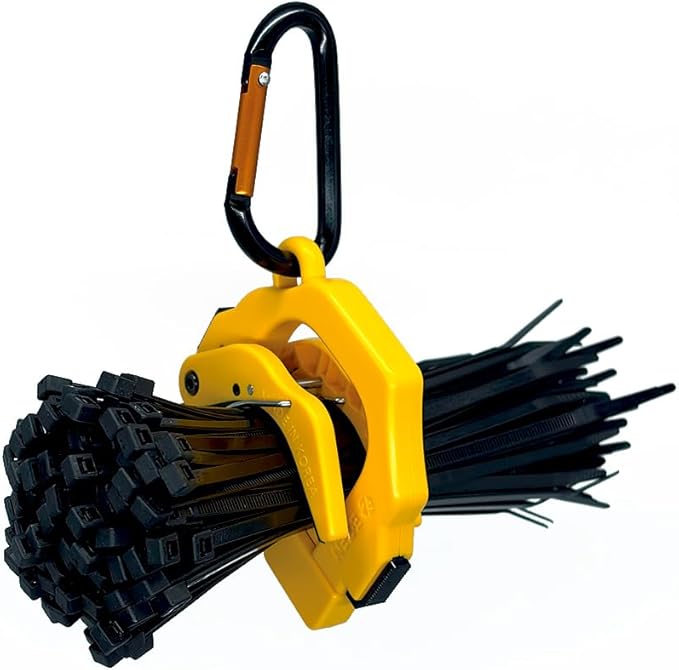 One Touch Cable Tie Holder/Zip Tie Organizer (Yellow)