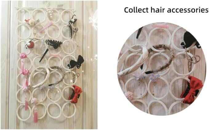 18 Circles Scarf Hanger for Multiple Scarves,Hijab Hangers for Closet for Scarves, Belt Organizer for Closet,Towels,Hijab and Tie, Foldable Hanger (1, White)