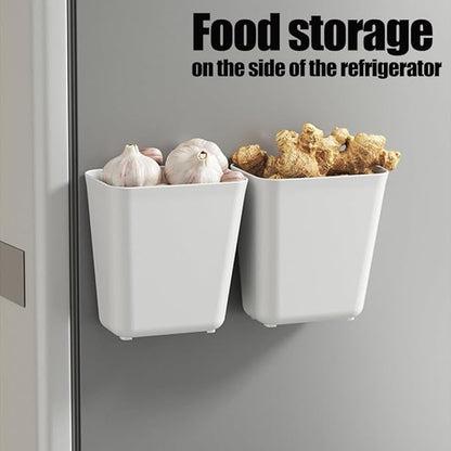 4Pcs Kitchen Cabinet Door Storage Bins, Wall Mount Organizer of Small Items, Basket for Wardrobe Bathroom Refrigerator Pantry Office