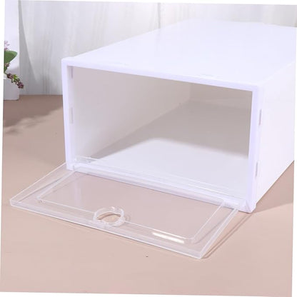 Alipis 6pcs Stackable Shoe Storage Box Drawer Type Organizer for High Heels Sneakers Slippers and Boots Multi-purpose Footwear Container for Entryway and Closet