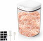57oz Bath Salt Container,Bathroom Jars Containers with Pop-Up Airtight Lid,Plastic Bath Salt Jar with Scoop,Stickers and Pen,Bathtub Accessories Décor for Bathroom Flour Salts Candy Tea(Clear)