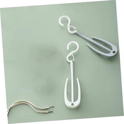 PRETYZOOM 10pcs Shoe Drying Rack Double Hooks Portable Hanging Shoe Organizer for Home and Shop Efficient Storage and Display Grey and Colors