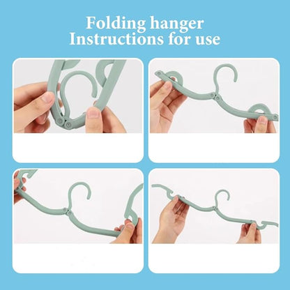 20PCS Multifunctional Plastic Folding Hanger, Retractable Portable Travel Hangers, Foldable Coat Hanger Folding Hangers for Traveling, Space Saving Clothes Hangers Portable Travel Hangers (Black)