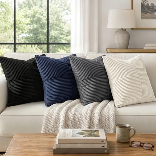 MIULEE Black Decorative Lumbar Throw Pillow Covers 14x24 Inch 2 Pack - Image 7