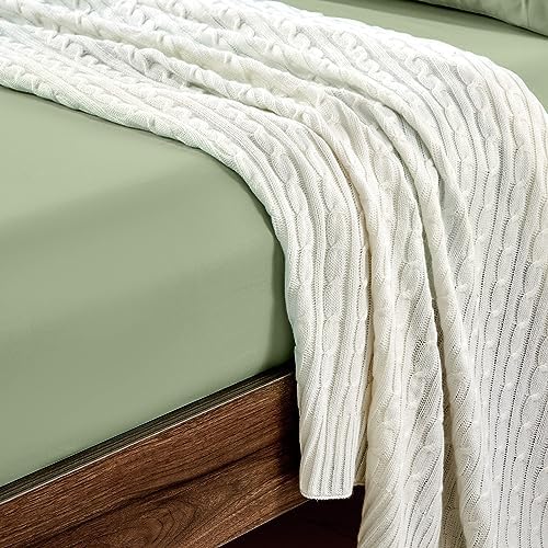 FreshCulture Queen Fitted Sheets, Bulk Pack of 6, Deep Pocket, Soft Microfiber Bottom Sheets for Home, Salons, Hotels, Queen Size Fitted Sheets Only (Sage Green) - Image 5