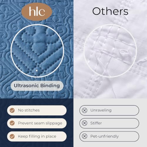 HLC.ME Lorenzo - 3 Piece King Size Quilt Set, Lightweight King Bedspread Coverlet Set (King, Coronet Blue) - Image 5