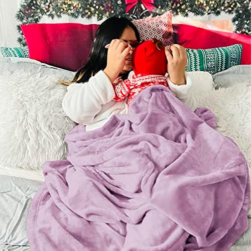 Bedsure GentleSoft Twin XL Fleece Blanket Dorm Bedding - Lightweight Soft Cozy Blankets for Bed, Sofa, Couch, Travel, Camping, Light Purple, 66"x90" - Image 5