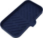 MicoYang Silicone Bathroom Soap Dishes with Drain Spout-Kitchen Sink Organizer,Sponge Holder,Dish Soap Tray,Perfect for Dispenser,Scrubber,Bottle,Cup on Sink or Counter-Navy Blue 9.6"×5.3"