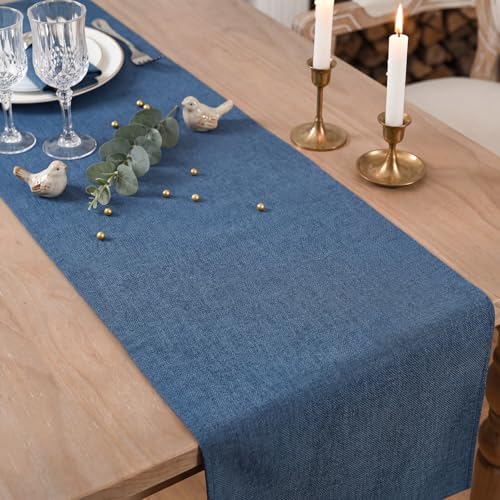 Artoid Mode Navy Blue Table Runner, Seasonal Summer Fall Washable Kitchen Dining Table Decoration for Home Party Decor 13x90 Inch - Image 6